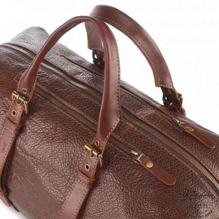 Кожаная дорожно-спортивная сумка Вашингтон (фактура коричневый)